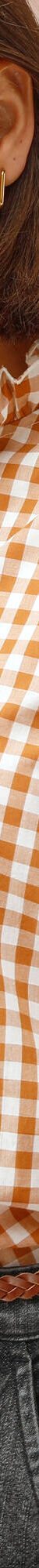 Chemisier col volanté, vichy (noisette / écru) Chemisier col volanté, vichy (noisette / écru)